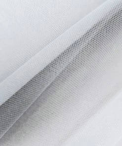 HIER_5220 12"x100 Yards Silver Tulle Fabric Bolt, Sheer Fabric Spool Roll For Crafts
