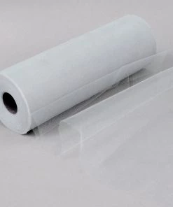 HIER_5220 12"x100 Yards Silver Tulle Fabric Bolt, Sheer Fabric Spool Roll For Crafts