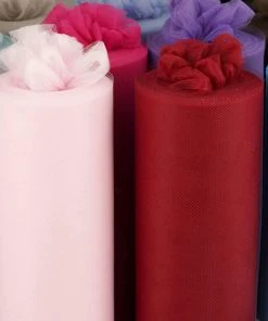 HIER_5220 12"x100 Yards Turquoise Tulle Fabric Bolt, Sheer Fabric Spool Roll For Crafts Fabric Bolts & Bags