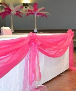 HIER_5210 54"x40 Yards Fuchsia Tulle Fabric Bolt, Sheer Fabric Spool Roll For Crafts 13 HIER_5210 54