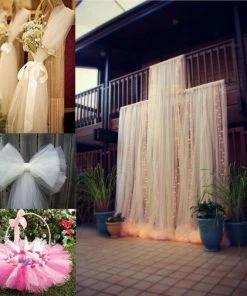 HIER_5220 54"x40 Yards Ivory Tulle Fabric Bolt, Sheer Fabric Spool Roll For Crafts 12 HIER_5220 54