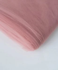 HIER_5210 54"x40 Yards Dusty Rose Tulle Fabric Bolt, Sheer Fabric Spool Roll For Crafts Fabric Bolts & Bags