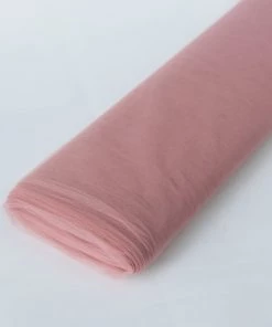 HIER_5210 54"x40 Yards Dusty Rose Tulle Fabric Bolt, Sheer Fabric Spool Roll For Crafts Fabric Bolts & Bags