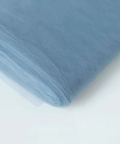 HIER_5210 54"x40 Yards Dusty Blue Tulle Fabric Bolt, Sheer Fabric Spool Roll For Crafts