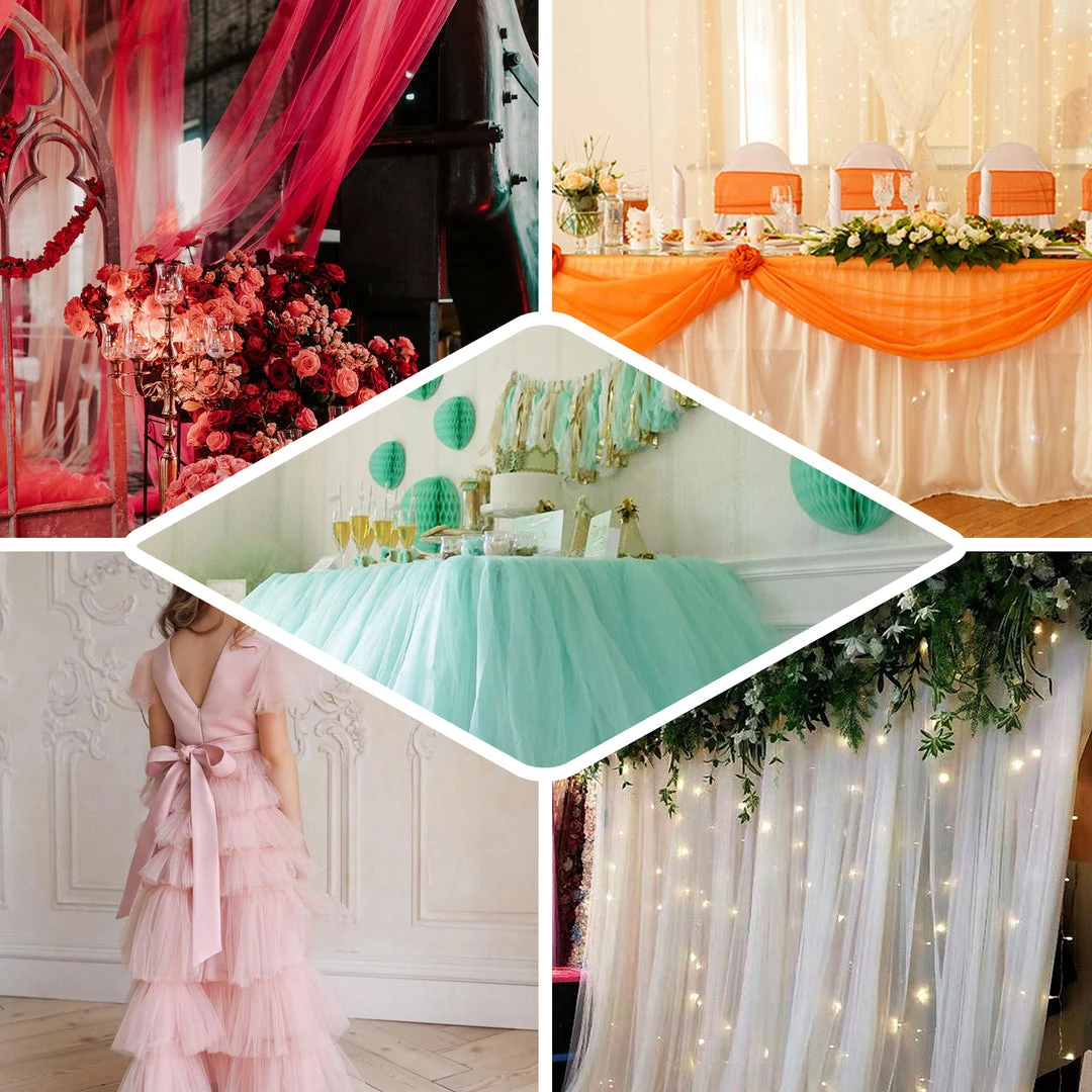 HIER_5220 54"x40 Yards Ivory Tulle Fabric Bolt, Sheer Fabric Spool Roll For Crafts 5 HIER_5220 54"x40 Yards Ivory Tulle Fabric Bolt, Sheer Fabric Spool Roll For Crafts