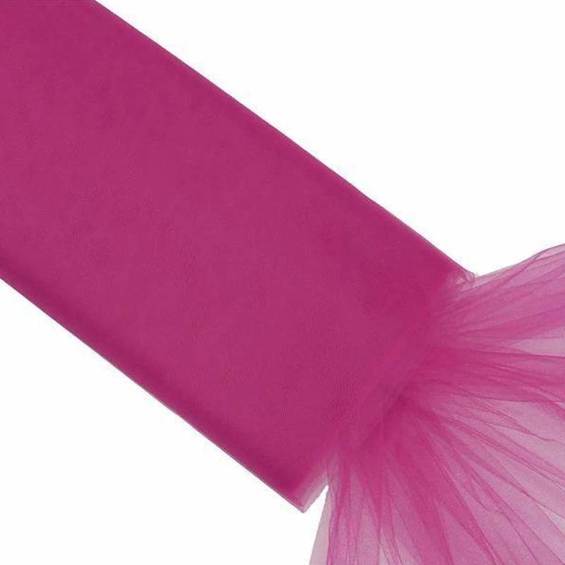 HIER_5210 54"x40 Yards Fuchsia Tulle Fabric Bolt, Sheer Fabric Spool Roll For Crafts 1 HIER_5210 54"x40 Yards Fuchsia Tulle Fabric Bolt, Sheer Fabric Spool Roll For Crafts