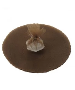 HIER_5220 25 Pack | 9" Chocolate Sheer Nylon Tulle Scalloped Circles Favor Wrap Craft Fabric - Clearance SALE 12 HIER_5220 25 Pack | 9