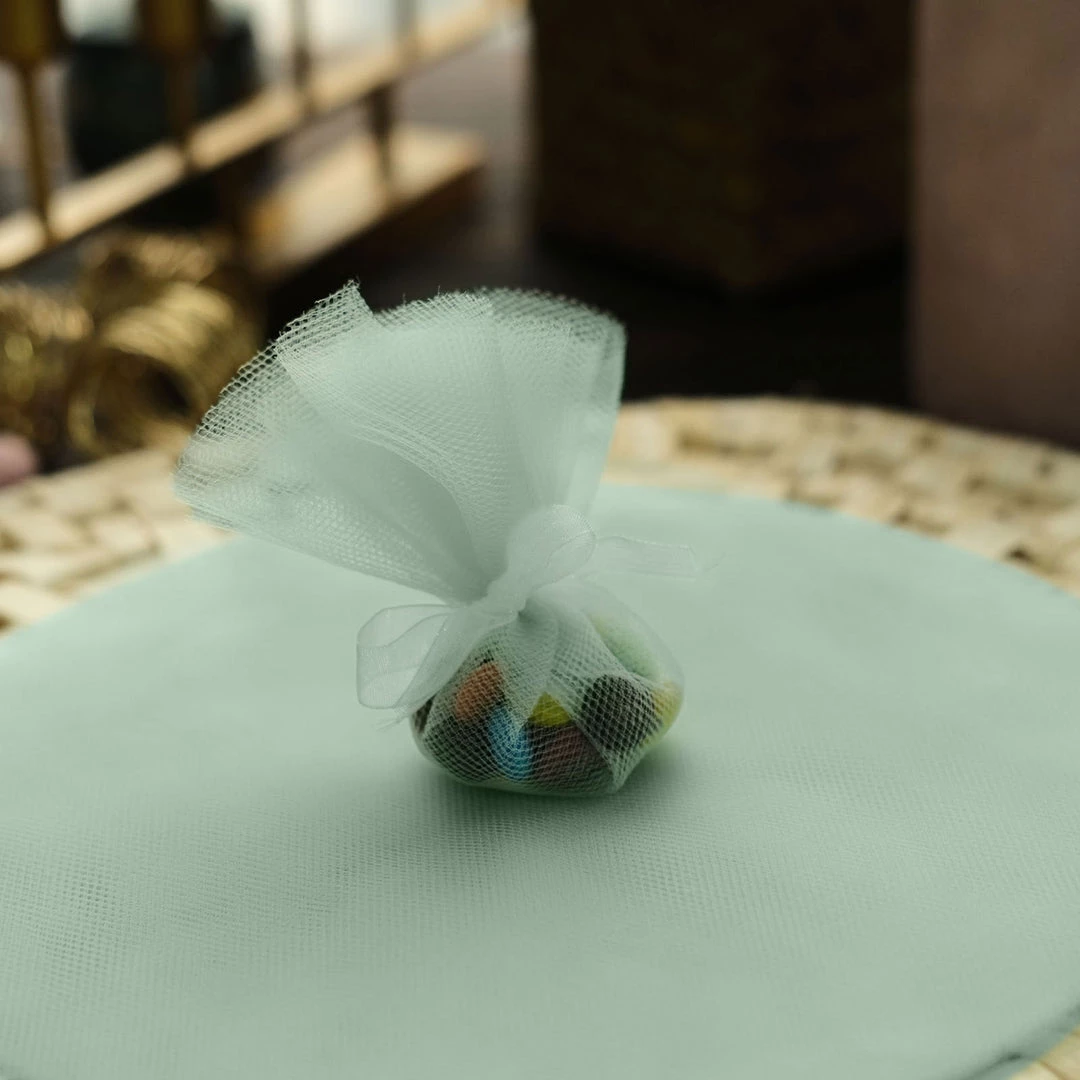 HIER_5220 25 Pack | 9" Mint Sheer Nylon Tulle Circles Favor Wrap Craft Fabric, DIY Candy Favor Wraps Tabletop Decor 2 HIER_5220 25 Pack | 9" Mint Sheer Nylon Tulle Circles Favor Wrap Craft Fabric, DIY Candy Favor Wraps Tabletop Decor