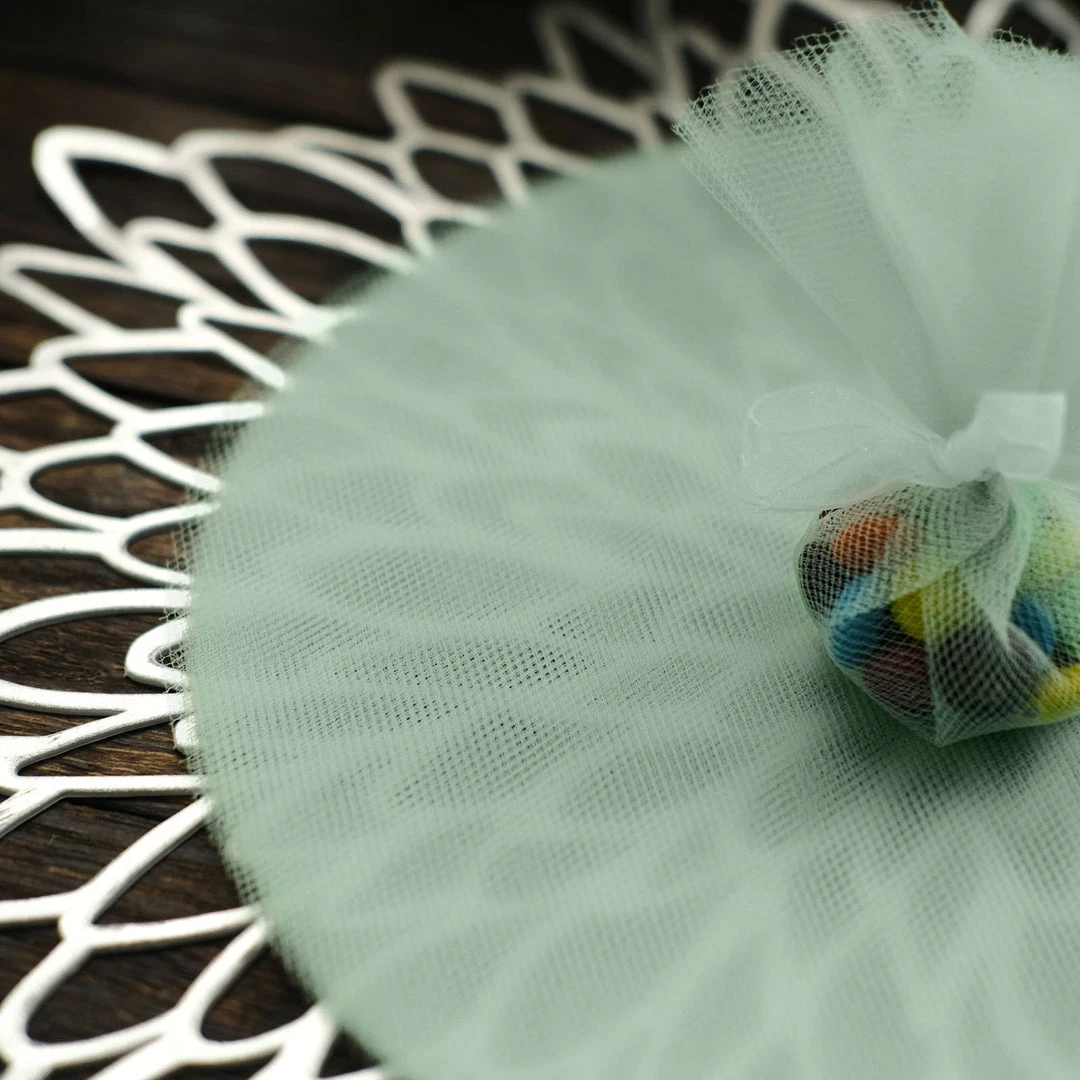 HIER_5220 25 Pack | 9" Mint Sheer Nylon Tulle Circles Favor Wrap Craft Fabric, DIY Candy Favor Wraps Tabletop Decor 7 HIER_5220 25 Pack | 9" Mint Sheer Nylon Tulle Circles Favor Wrap Craft Fabric, DIY Candy Favor Wraps Tabletop Decor