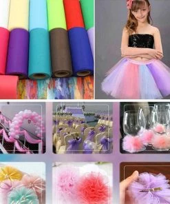 HIER_5220 Fabric Bolts & Bags 9"x100 Yards Black Tulle Fabric Bolt, Sheer Fabric Spool Roll For Crafts 14 HIER_5220 Fabric Bolts & Bags 9