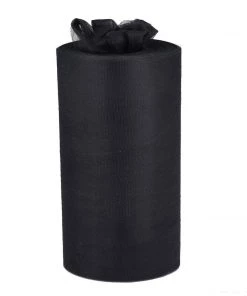 HIER_5220 Fabric Bolts & Bags 9"x100 Yards Black Tulle Fabric Bolt, Sheer Fabric Spool Roll For Crafts