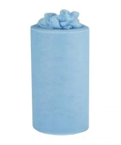 HIER_5220 9"x100 Yards Blue Tulle Fabric Bolt, Sheer Fabric Spool Roll For Crafts
