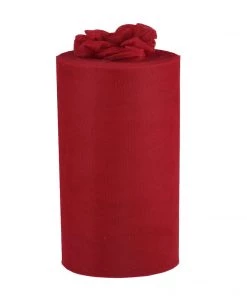 HIER_5220 9"x100 Yards Burgundy Tulle Fabric Bolt, Sheer Fabric Spool Roll For Crafts