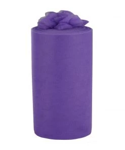HIER_5220 9"x100 Yards Purple Tulle Fabric Bolt, Sheer Fabric Spool Roll For Crafts