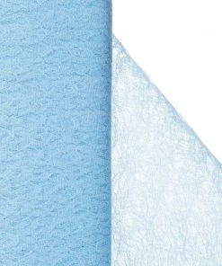 HIER_5210 54"x15 Yards Serenity Blue Floral Lace Shimmer Tulle Fabric Bolt Fabric Bolts & Bags 8 HIER_5210 54