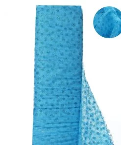 HIER_5210 Fabric Bolts & Bags 54"x15 Yards Turquoise Glitter Polka Dot Tulle Fabric Bolts