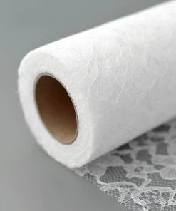 HIER_5210 Fabric Bolts & Bags 6" X 10 Yards White Floral Lace Fabric Bolt 16 HIER_5210 Fabric Bolts & Bags 6