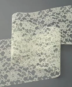 HIER_5210 6" X 10 Yards Ivory Floral Lace Fabric Bolt