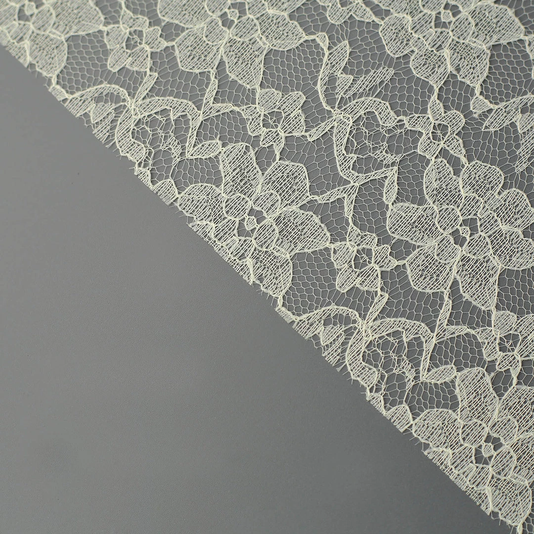 HIER_5210 6" X 10 Yards Ivory Floral Lace Fabric Bolt 9 HIER_5210 6" X 10 Yards Ivory Floral Lace Fabric Bolt