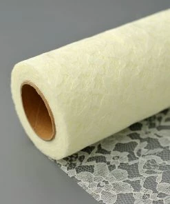HIER_5210 6" X 10 Yards Ivory Floral Lace Fabric Bolt 20 HIER_5210 6
