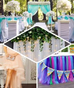 HIER_5220 9"x100 Yards Blue Tulle Fabric Bolt, Sheer Fabric Spool Roll For Crafts 11 HIER_5220 9