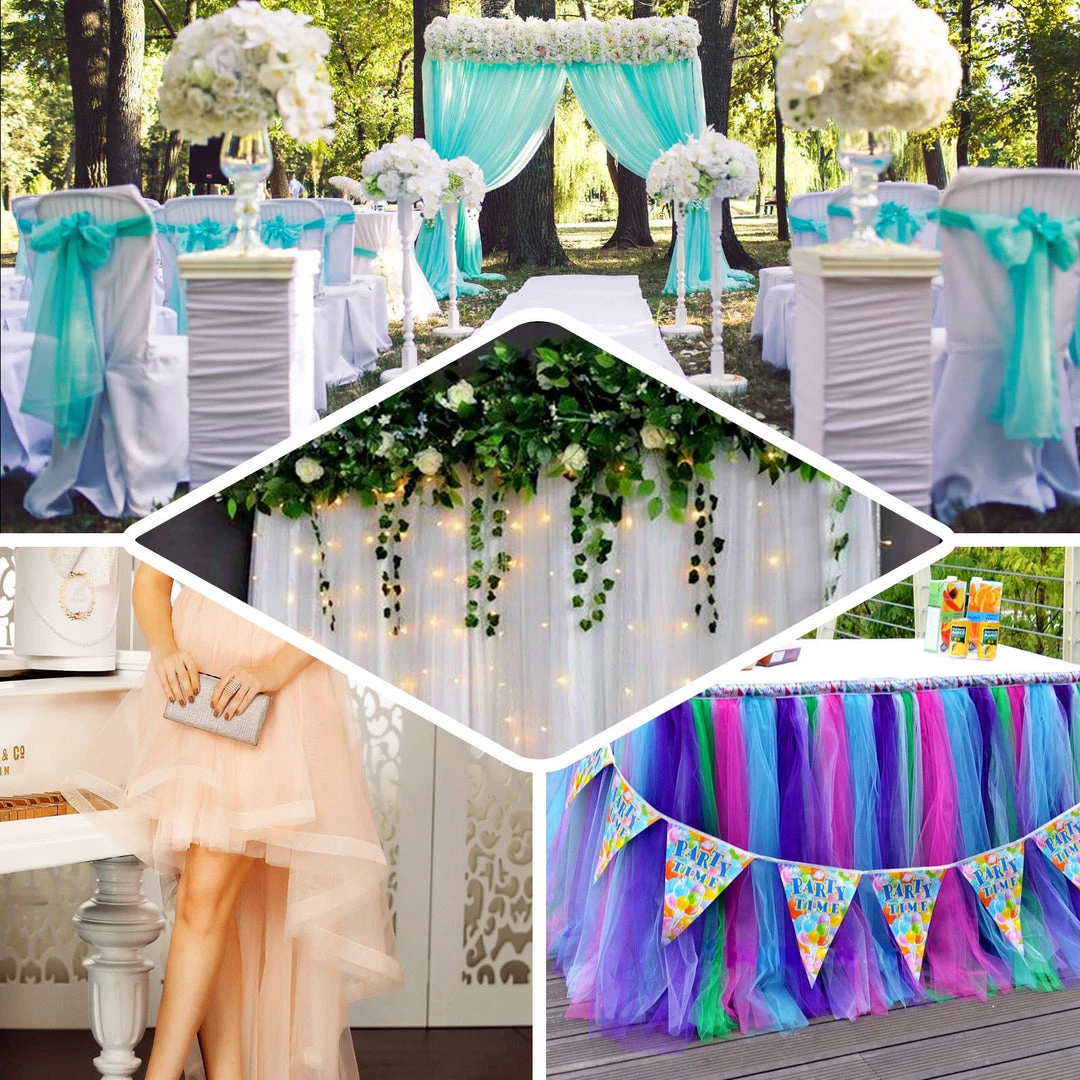 HIER_5220 12"x100 Yards Dusty Blue Tulle Fabric Bolt, Sheer Fabric Spool Roll For Crafts 5 HIER_5220 12"x100 Yards Dusty Blue Tulle Fabric Bolt, Sheer Fabric Spool Roll For Crafts