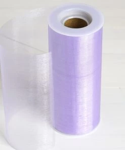 HIER_5220 6" X 10 Yards Lavender Sheer Organza Fabric Bolt By Yard For Wedding Bows Sash DIY Party Decor - Clearance SALE Fabric Bolts & Bags