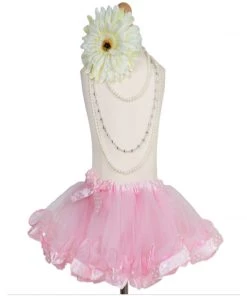 HIER_3500 "I'm A Kitty" Pink Tutu Skirt With White Polka Dots Edge