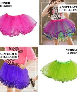 HIER_3500 Lime Green Sparkling Sequined Tutu Skirt Big Clearance Sale