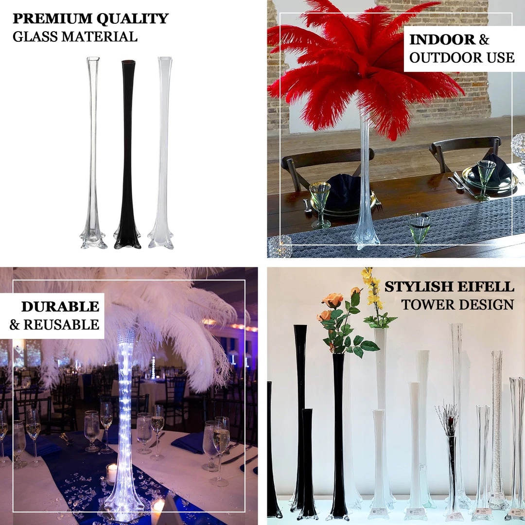HIER_4810 12 Pack | 20" Black Eiffel Tower Glass Flower Vase Chargers & Centerpieces 4 HIER_4810 12 Pack | 20" Black Eiffel Tower Glass Flower Vase Chargers & Centerpieces