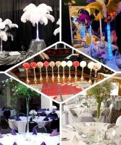 HIER_4810 Chargers & Centerpieces 12 Pack | 20" White Eiffel Tower Glass Florist Vases 12 HIER_4810 Chargers & Centerpieces 12 Pack | 20