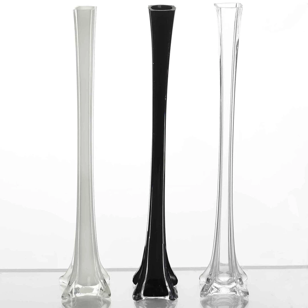 HIER_4810 12 Pack | 20" Black Eiffel Tower Glass Flower Vase Chargers & Centerpieces 6 HIER_4810 12 Pack | 20" Black Eiffel Tower Glass Flower Vase Chargers & Centerpieces