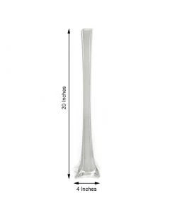 HIER_4810 Chargers & Centerpieces 12 Pack | 20" White Eiffel Tower Glass Florist Vases 10 HIER_4810 Chargers & Centerpieces 12 Pack | 20