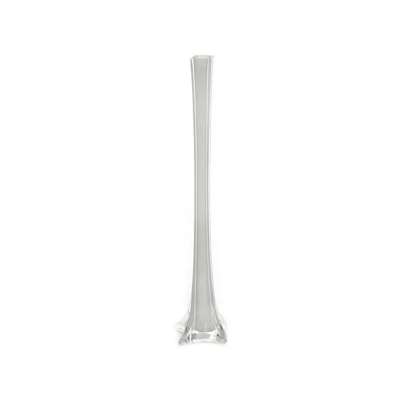 HIER_4810 Chargers & Centerpieces 12 Pack | 20" White Eiffel Tower Glass Florist Vases 8 HIER_4810 Chargers & Centerpieces 12 Pack | 20" White Eiffel Tower Glass Florist Vases