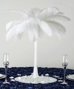 HIER_4810 Chargers & Centerpieces 12 Pack | 20" White Eiffel Tower Glass Florist Vases