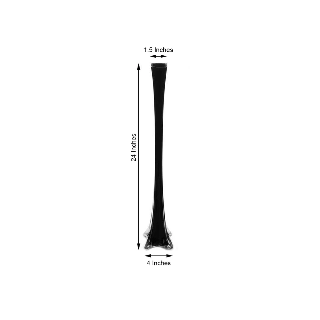 HIER_4810 12 Pack | 24" Black Eiffel Tower Glass Flower Vase 3 HIER_4810 12 Pack | 24" Black Eiffel Tower Glass Flower Vase