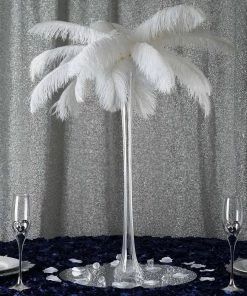 HIER_4810 12 Pack | 24" Clear Eiffel Tower Glass Flower Vase Chargers & Centerpieces