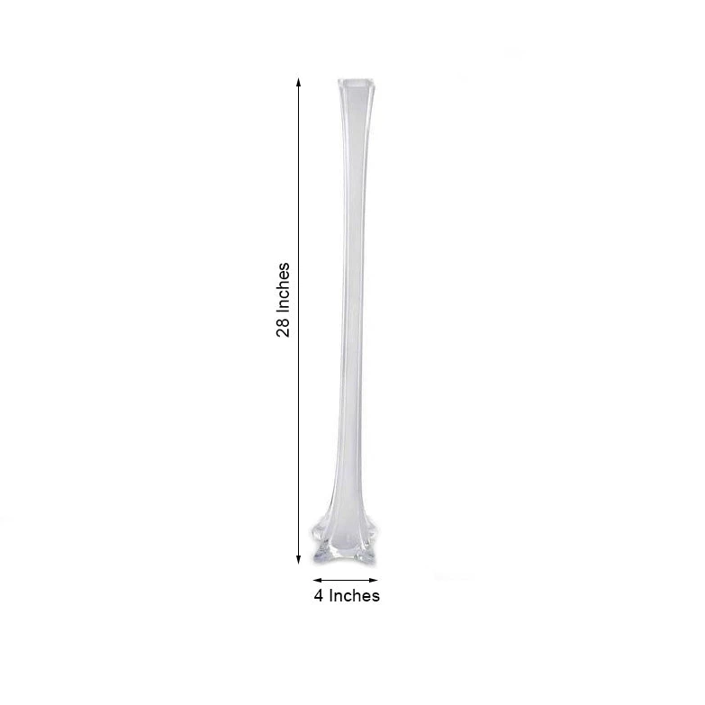 HIER_4810 Chargers & Centerpieces 6 Pack | 28" White Glass Flower Eiffel Tower Vases 3 HIER_4810 Chargers & Centerpieces 6 Pack | 28" White Glass Flower Eiffel Tower Vases