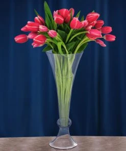 HIER_4810 4 Pack | 18" Trumpet Glass Vase