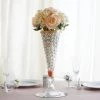 HIER_4810 4 Pack | 14" Reversible Crystal Ball Trumpet Glass Vase Chargers & Centerpieces