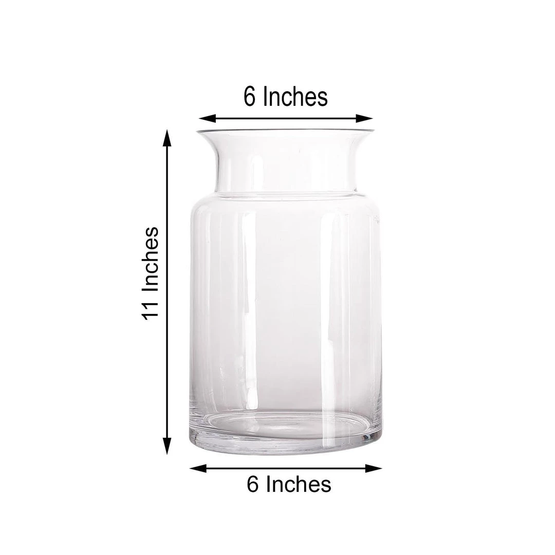 HIER_4810 Chargers & Centerpieces 2 Pack | 11" Flared Neck Heavy Duty Clear Glass Vases 3 HIER_4810 Chargers & Centerpieces 2 Pack | 11" Flared Neck Heavy Duty Clear Glass Vases