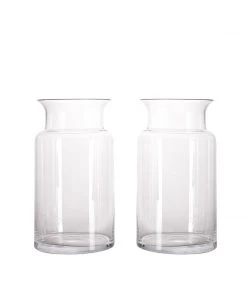 HIER_4810 Chargers & Centerpieces 2 Pack | 11" Flared Neck Heavy Duty Clear Glass Vases 28 HIER_4810 Chargers & Centerpieces 2 Pack | 11