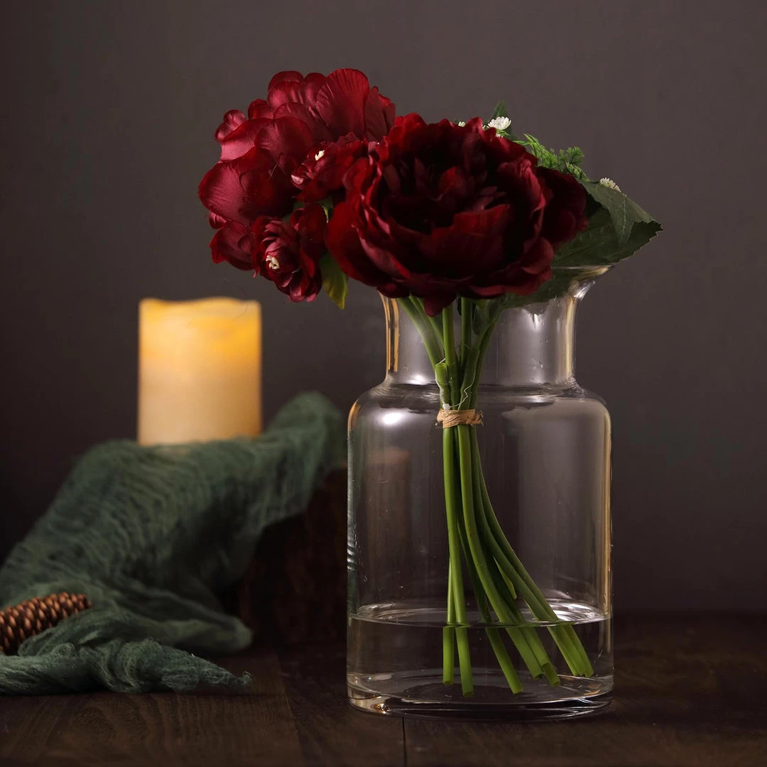 HIER_4810 Chargers & Centerpieces 2 Pack | 11" Flared Neck Heavy Duty Clear Glass Vases 11 HIER_4810 Chargers & Centerpieces 2 Pack | 11" Flared Neck Heavy Duty Clear Glass Vases