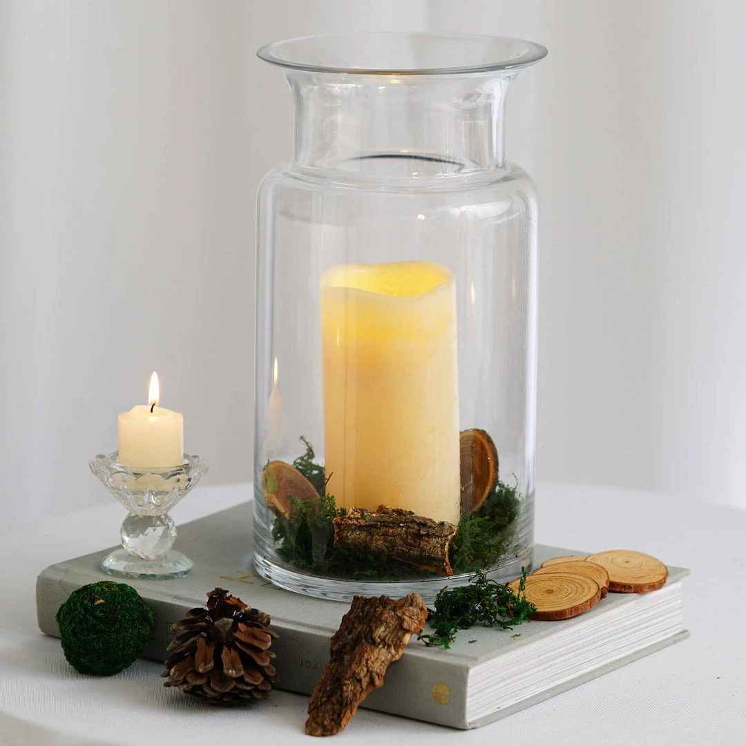 HIER_4810 Chargers & Centerpieces 2 Pack | 11" Flared Neck Heavy Duty Clear Glass Vases 12 HIER_4810 Chargers & Centerpieces 2 Pack | 11" Flared Neck Heavy Duty Clear Glass Vases