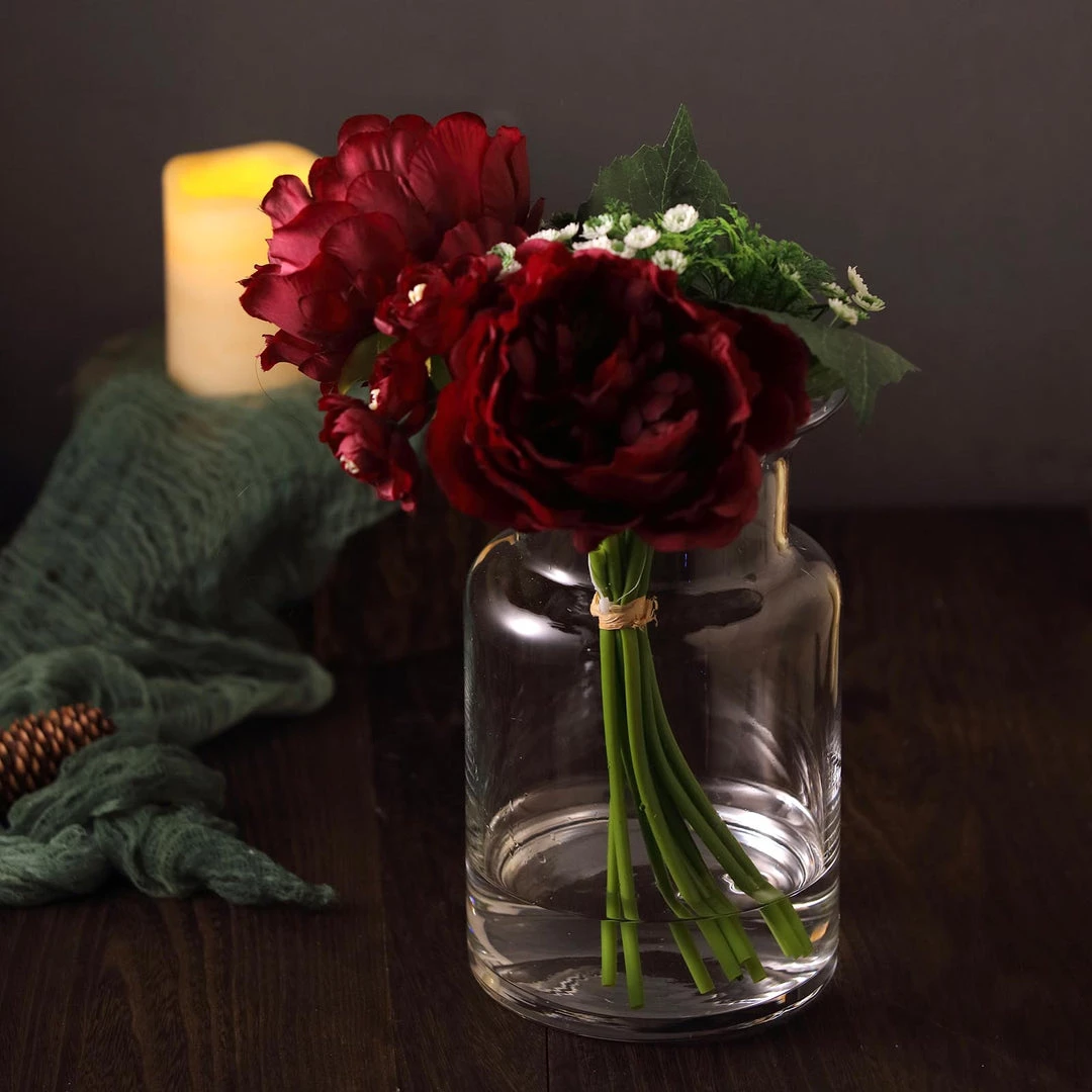 HIER_4810 Chargers & Centerpieces 2 Pack | 11" Flared Neck Heavy Duty Clear Glass Vases 5 HIER_4810 Chargers & Centerpieces 2 Pack | 11" Flared Neck Heavy Duty Clear Glass Vases