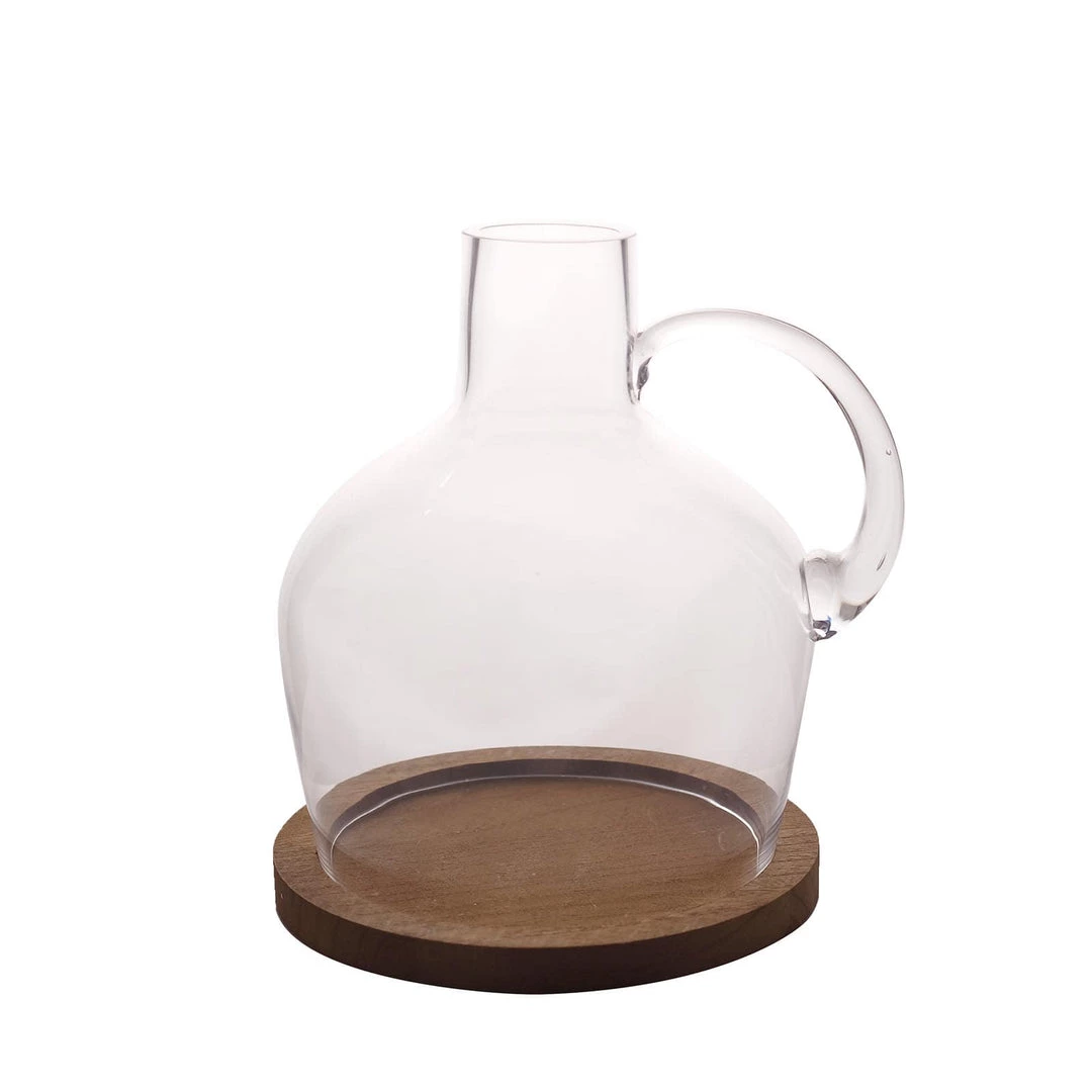 HIER_4810 10" Heavy Duty Clear Glass Vases | Candle Holder Centerpiece | Glass Cloche Jar Dome With Wooden Base Chargers & Centerpieces 21 HIER_4810 10" Heavy Duty Clear Glass Vases | Candle Holder Centerpiece | Glass Cloche Jar Dome With Wooden Base Chargers & Centerpieces
