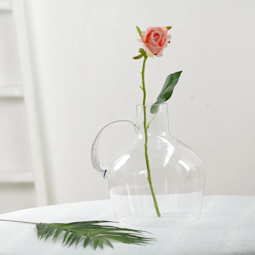 HIER_4810 10" Heavy Duty Clear Glass Vases | Candle Holder Centerpiece | Glass Cloche Jar Dome With Wooden Base Chargers & Centerpieces 7 HIER_4810 10" Heavy Duty Clear Glass Vases | Candle Holder Centerpiece | Glass Cloche Jar Dome With Wooden Base Chargers & Centerpieces
