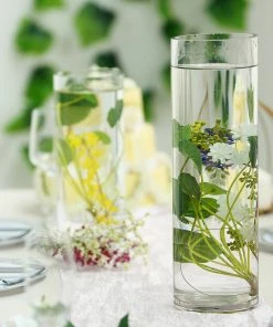 HIER_4810 6 Pack | 16" Heavy Duty Cylinder Glass Florist Vases Chargers & Centerpieces