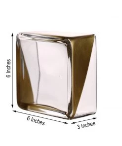 HIER_4810 2 Pack | 6" Gold Dipped Square Glass Vases | Votive Candle Holders 15 HIER_4810 2 Pack | 6