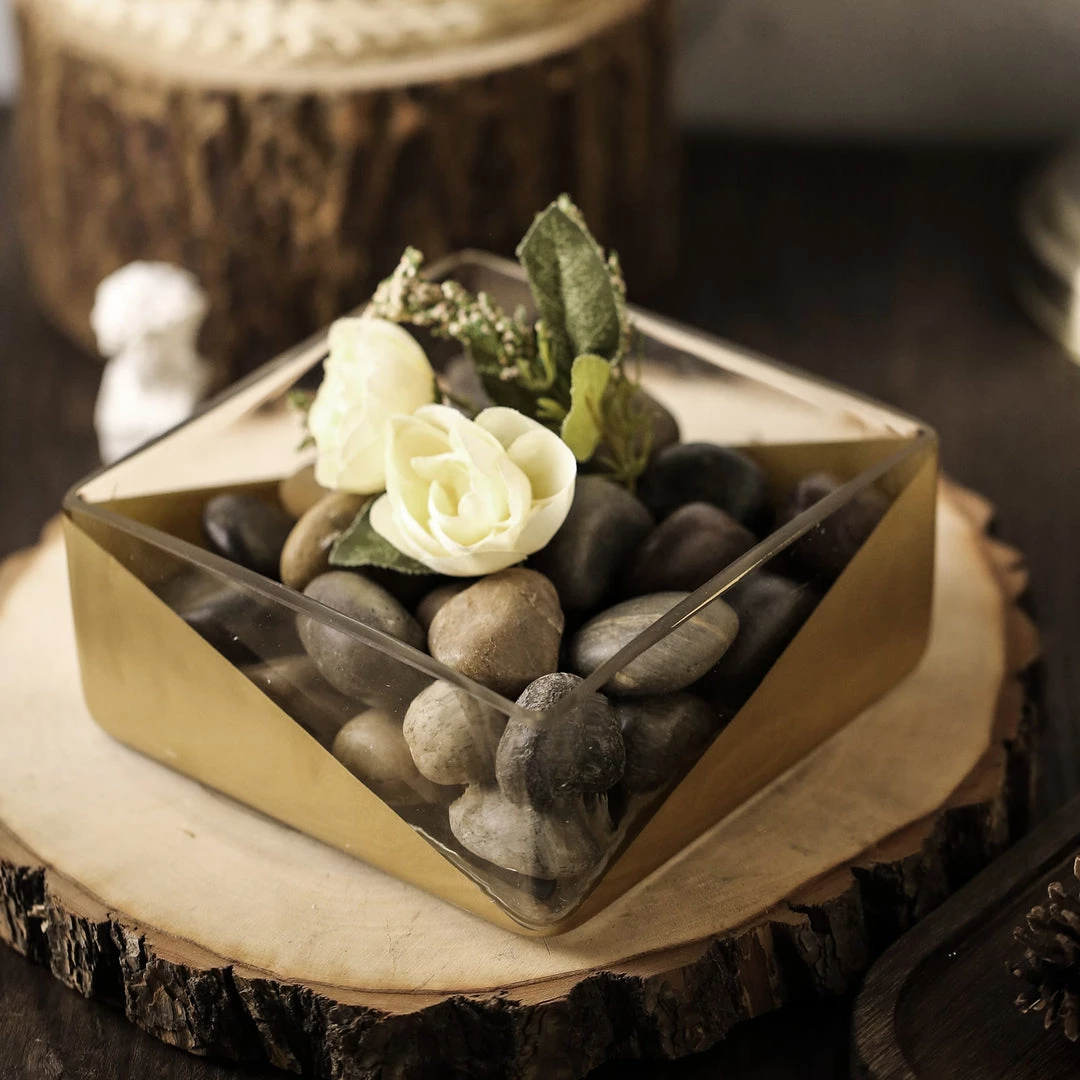 HIER_4810 2 Pack | 6" Gold Dipped Square Glass Vases | Votive Candle Holders 9 HIER_4810 2 Pack | 6" Gold Dipped Square Glass Vases | Votive Candle Holders